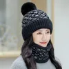 womens winter hat Ski Big Fur pom poms ball Knitted hats scarf hat set Winter women Beanie Hat Warm Skullies female cap4926115