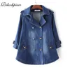 Rihschpiece Printemps Oversize Jeans Veste Femmes Poncho Vintage Denim Vestes À Manches Longues Manteau De Base Femme Veste De Poche RZF1216 201027