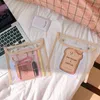 Transparent Cosmetic Bag Large Capacity Student Pencil Case Waterproof Portable Cute Girl Storage Bag Makeup Bag File Case