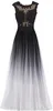 Nyaste Sexiga Lace Gradient Prom Klänningar med Long Chiffon Plus Size Ombre Formal Evening Party Gowns QC1539