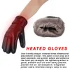 Зимние электрические нагретые перчатки ветрозащитные велосипедные теплые нагревательные сенсорные экраны лыжные перчатки USB питание для мужчин женщин 201104