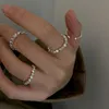 Cluster Rings Simple Personalized Handmade Small Silver Color Square Beads For Women 2022 Fashion Jewelry Gift