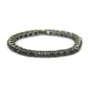 Lien chaîne 1 rangée Bling glacé hommes Zircon Tennis Bracelet femmes hommes CZ Hip Hop bijoux or noir Color1Link