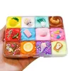12 couleurs 200ml Fluffy Slime Kit Fruit Clay Toy Super Soft Stretchy et non collant DIY Sludge Toy Cadeaux pour filles et garçons 201226