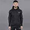 Mens Warm Winter Sports capuz Outwear Zip Brasão Cardigan Jacket Top Masculino Casual Zipper Casacos Top Vestuário