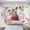 3D sur mesure murale classique Rose mur Pivoine Fleurs Photo Wallpaper Salon de mariage Maison Arrière-plan décorations Papel De Parede