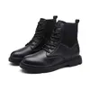 Hot Sale-2020 High-Top Boots Nieuwe Casual Solid Color 3.5cm Ronde Laarzen Martin Laarzen Mode Trend Ontwerp Hoge Kwaliteit All-match Shoes