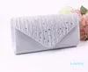 50pcs 2022 borse da sera Diomand pochette da donna in raso lungo Hasp borsa cosmetica semplice per matrimonio