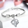 Bracelet En Gros AMOUR Coeur Parfait Pour Les Anniversaires De Noël SISTER MOM Clear Charm Bracelet