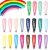 Mix Solid Color 5cm Metal Hairgrip Snap Hair Clips for Children Baby Women Barrettes Clip Pins TS211