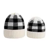 2020 Moda Genitore Bambino Berretti in maglia Quadrato Rombo Jacquard Natale Mamma Papà Infantile Beanie Inverno Keep Warn Beanie Cappello per la famiglia