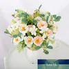 5 cabeças brancas Rosas Artificial Flowers Peony alta qualidade para casamento Decoração rosa Falso Flores Mariage Bride Bouquet