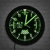 Altimètre Néon Signe LED Horloge Murale Altitude Mètre Suivi Pilote Avion Altitude Mesure Horloge Murale Moderne Montre Gag Cadeau 201118