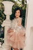 Девушка платья дизайнера цветок девушка блестки бисером с длинным рукавом девочек на день рождения подарок подарок на заказ платье1