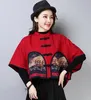 Ladies Chinese Tops Autumn Winter Retro Cape Hanfu Cheongsam Top Tang Suit nyår Kinesiska stilkläder Kvinnor FF2886