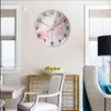 Ronde Marmeren Luxe Grote Wandklok 3D Creativiteit DIY Acryl Glas Quartz Horloge Woondecoratie Woonkamer Decoratie Wandklok H1230