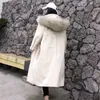 Goose Down Jacket Women Medium and Long New Fashion Style Korean Parkas Loose Collar Thickened Warm Wholesale 201019