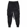 Calças cargo masculinas casuais calças joggers sólidas masculinas com vários bolsos roupas esportivas masculinas hip hop calças lápis harém 201126