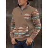 Мужская толстовка в стиле западных ацтеков с этническим принтом в стиле пэчворк на молнии, пуловер с капюшоном для мужчин S2112237976766