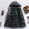 Nouvelle Arrivée Hiver Hommes Plus Grande Taille 7XL Gilet Chapeau Détachable Sans Manches Vestes Chaud Parka pour Hommes Unisexe Gilet Déchargement 201120