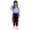 Jesień Dziewczyna Hip-Hop Jazz Dance Costume Tide Children Odzież Dziewczyny Garnitur Hip-Hop Cool Girl's Youth Top + Spodnie + Kamizelka 6-15y