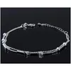 Bracelet de cheville feuille étoile pour femmes, bijoux de pied, chaîne de pied incrustée de Zircon, bracelets de cheville sur une jambe, cadeaux de personnalité Asrag