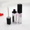 7ML LED Empty Lip Gloss Tubes Square Clear Lipgloss Refillable Bottles Container Plastic Makeup Packaging with Mirror and Light DHL free