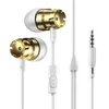 Fones de ouvido de metal fones de ouvido em fone de ouvido de 3,5 mm de estéreo com microfone para iPhone Samsung Android Smartphones