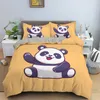 Panda 2 / 3pcs 3D impresso conjunto de cama de edredão Coberturas de edredão