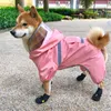 ウェールズコーギー犬レインコートプードルビチョンフライスシュナウザーシバ島服防水服ジャンプスーツペット衣装レインウェアY200917