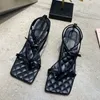 Vendita calda-Sexy Testa Quadrata Clip Toe Sandali Gladiatore Donne Tacchi Alti 2020 di Modo di Estate Cinturino Con Fibbia Alla Caviglia Stiletto scarpe eleganti