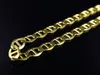 New Custom Solid 10K Yellow Gold Plated 4.0MM Flat Mariner Link Chain Necklace 24"