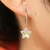 Dangle & Chandelier 100% 925 Sterling Silver Crystal Star Charm Earring Cz Hook Christmas Gift Stunning Women Gift1