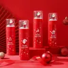 Amazon Merry Chrsitmas Santa Claus Flaskor Dubbelmur Isolerad Thermos Portable Vattentät Vakuumflaskor Vattenflaska