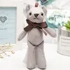 14cm Plush Toys linen Teddy Bear Soft Stuffed Animal Toys Small Pendant By Phone Bags Keychain Gifts For Wedding