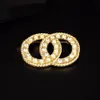 Ch Brooch Pearls Jewelry in cristallo in ottone placcato oro vintage lusso lusso spille avanzate per designer Punti di alta qualità perni di alta qualità regalo squisito di qualità più alta