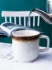 Kubki Kreatywny Retro Japoński Kubek Ceramiczny Filiżanka kawy Z Handgrip Gospodarstwa Domowego Śniadanie Mleko Juice Kitchen Drinkware