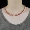 Top-Qualität, klassisches europäisches Design, Mode-Damenschmuck, Roségold, Silberfarbe, 10 mm Fischgrät-Schlangenkette, Halsband-Halskette