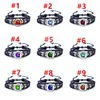 Jogo quente entre bracelete dos EUA para homens mulheres crianças ajustáveis ​​PU preto pulseiras de couro 17 estilos Família presente de Natal DHL Free