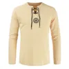 T Shirts de chemise pour hommes chemises Blouses Fashion Coton Lin de coton solide Costume rétro médiéval