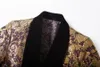 Mens Wedding Suits Italian Design Custom Made Tuxedo Jacket 3 Piece Groom Terno Suits For Men Mens gold jacquard suit 201106