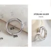 Pierścienie klastra Kinel S925 Sterling Silver Chic English Logo Gruby Pierścień Minimalistyczny szeroko błyszczący otwarty stawowy ogon zabytkowy biżuteria 2021 1