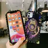 豪華なキラキラダイヤモンドスクエアフクロウフクロウのフラワープリントバックケースiPhone 1211 Pro Max XR XS 6S 8 Plus Samsung S20 Note202991810