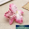 12 adet 9 Renkler Yapay Phalaenopsis Flannelet Ipek Orkide Çiçek Kafaları DIY Düğün Saç Aksesuar Bilek Korsaj Dekorasyon