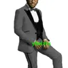 Новый стиль One Button Candly Pice Velveteen Groom Troom Tuxedos Мужские костюмы Свадьба / выпускной / ужин Лучший мужчина BLAZER (Куртка + брюки + галстук + жилет) W710