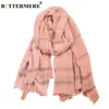 BUTTERMERE Men Scarves Autumn Winter Cotton Linen Scarf Men Khaki Black Navy Pink Khaki Warm Long Fashion Brand Mens Scarfs 201026