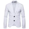 Autumn Men s casual stickad kostym blazer manlig smal kostym jackor affärskläder svart grå toppkvalitet LJ201103