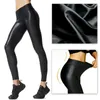 Mulheres Preto Estiramento Faux Couro Cintura Cintura Calças Bainha Leggings Sexy Push Up Leggings Calças Skinny Mulheres