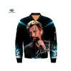 SONSPEE France Chanteur Johnny Hallyday Imprimer Hommes Hiver Épaissir Bomber Veste Vol Veste Casual Armée Militaire Tops LJ201013