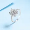 Real 925 Sterling Silver Radiant Cut 1 2 CT Moissanite Diamond Vigselringar för kvinnor Lyxiga fina smycken